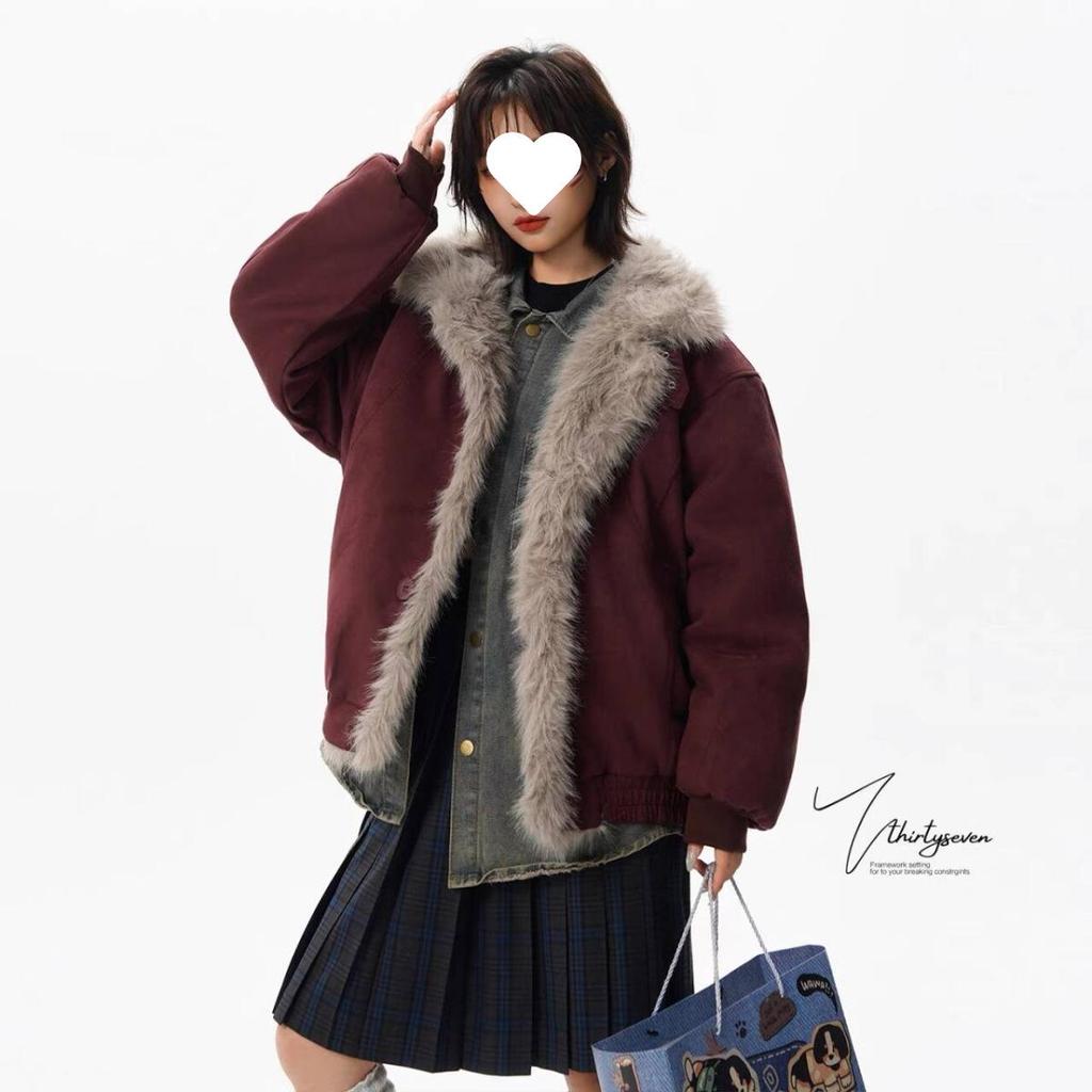 2025 Winter Men's Zuo Shan Diao Cotton Jacket: Fur Lined & Thickened with Trendy Style