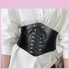 Retro Waist Cincher Belt For Women Faux Leather Wide Corset With Stitching Design