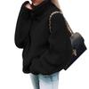 Women Solid Color Turtleneck Batwing Sleeve Knitted Sweater Loose Pullover Top