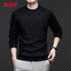 Hengyuanxiang Men's 100% Merino Wool Thickened Round Neck Sweater