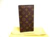 Authentic Monogram Brown Leather Flap Checkbook Bill Wallet #a160  Refurbished