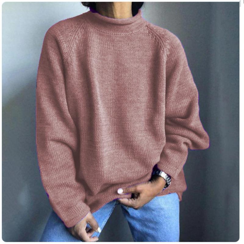 Весенний однотонный пуловер свободного кроя, повседневный вязаный свитер для женщин, роскошный топ с расслабленной посадкой, стройнящий и универсальный