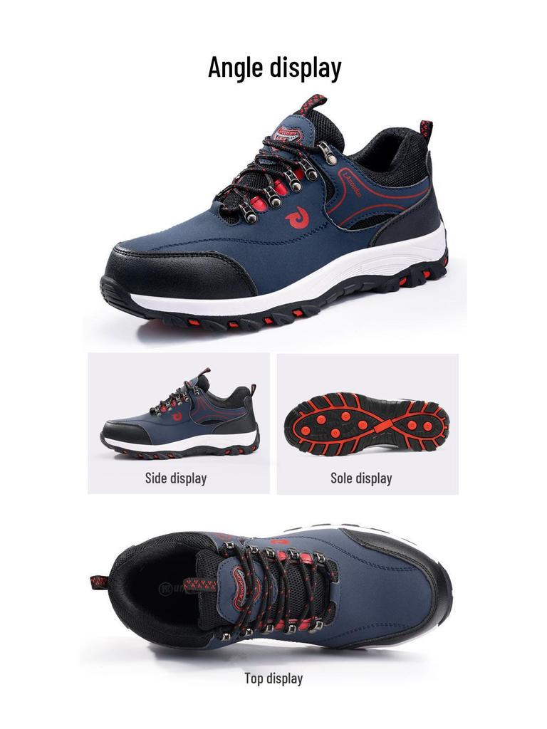 Синие кроссовки Blue Gull Shield с металлическим подноском для мужчин: Ударопрочная, Устойчивая к проколам, Износостойкая, Противоскользящая, Удобная Рабочая Обувь для Защиты Ног.