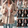 Women Casual Fashion Lapel Loose Long-Sleeve Solid Blouse Sweater Coat