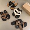 Сяосянфэн женские шлепанцы женская летняя обувь новая корейская версия французские сказочные сандалии на плоской подошве для путешествий приморские пляжные туфли
