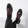 British Style Men Dress Oxford Shoes High Leather Fashion Classic Business Dress Wedding Party Lace Up Thick Soled Loafers Shoes