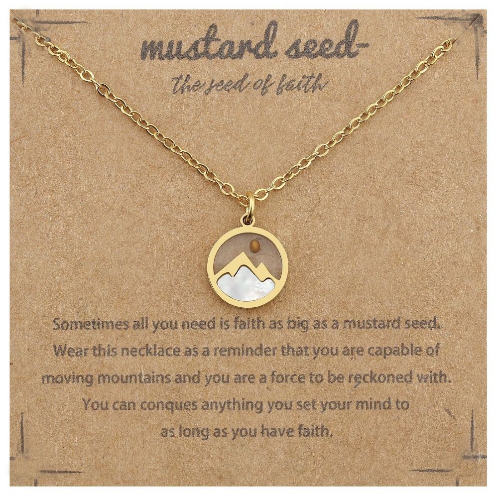 Серебряное ожерелье с семенами горчицы, христианское подарочное ожерелье-цепочка, новое ожерелье с подвеской