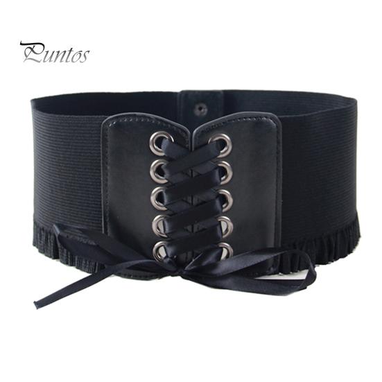 Корсетный пояс для женщин, завязывающийся на шнуровке, широкий эластичный пояс Waspie для платьев, аксессуар для костюма пирата на Хэллоуин