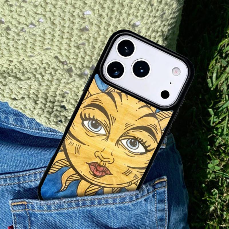 Funny Sun Moon phone case cover Compatible with for IPhone 17air 16e 15 14 13 12 11Pro Max 17 Air