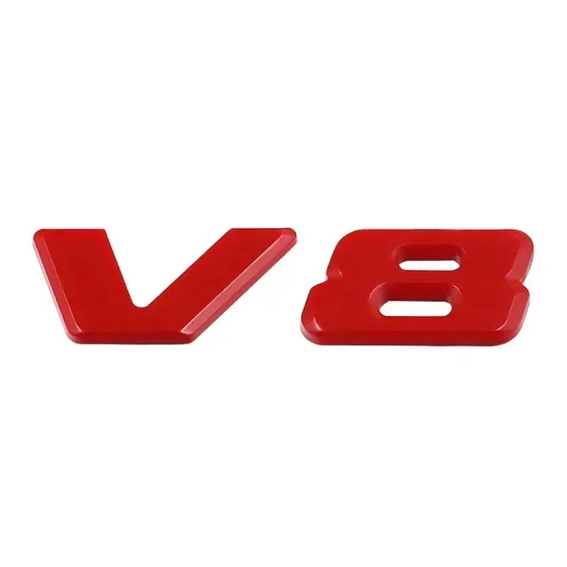 FCUI6 3D Chrome Black V8 Logo Letters Car Fender Emblem Badge Sticker For Mercedes Benz AMG GL ML SL 500 220 C63 S500 V8 Accessories