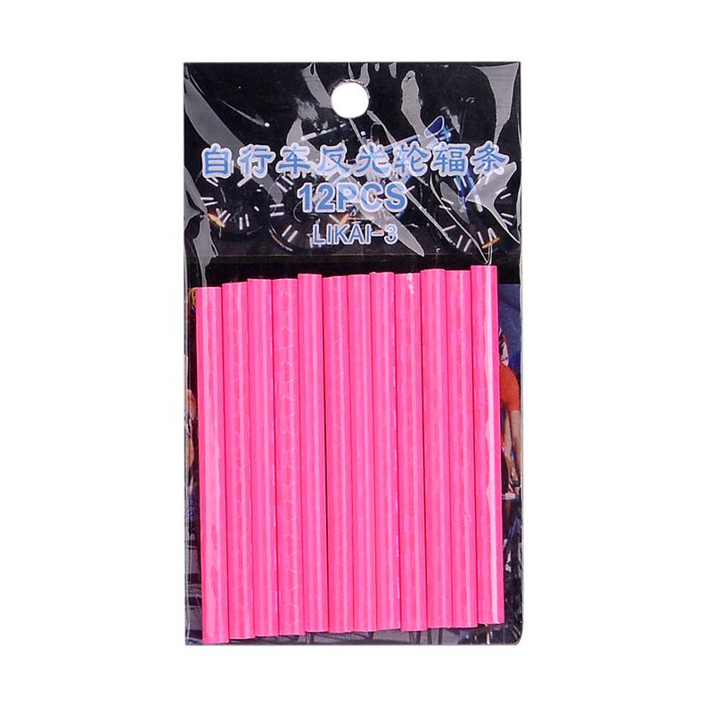 12PCS/Bag Bicycle Wheel Spokes Reflective Sticker Tube Strip Warning Light DIY 7.5cm MTB Cycling Reflector Reflective Kit