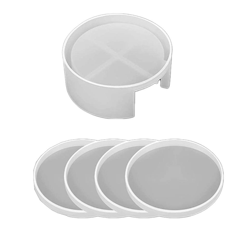 5pcs Thickened Design Coaster Resin Molds Soft Silicone DIY Resin Molds Home Decoration