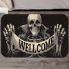 Vikama Halloween Horror Skeleton Says “Welcome” Home To You Outdoor Carpet Doormat Rug For Bedroom Wash Basin Absorbent Floor Ma