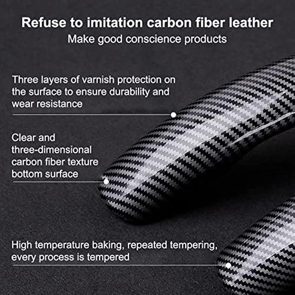 Чехол на руль автомобиля из углеродного волокна, универсальный автомобильный чехол из углеродного волокна, чехол на руль автомобиля, нескользящая защита колеса автомобиля 38 см(15 дюймов)