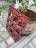Hand Painted Wooden Jharokha Frame: Antique Pink Indian Wall Decor
