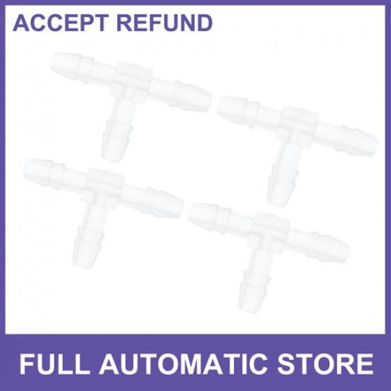 Plastic Hose Barb Fitting 764" T 3 Way Splicer Joint Aquarium PP Clear 4Pcs