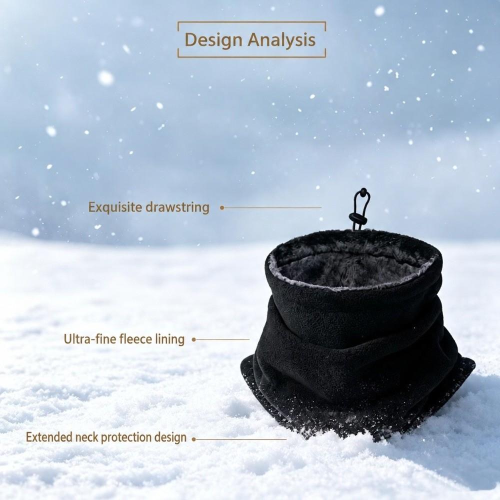 Thickened Drawstring Neck Scarf Polar Fleece Neck Warmer High Quality Face Cover Outdoor Sports