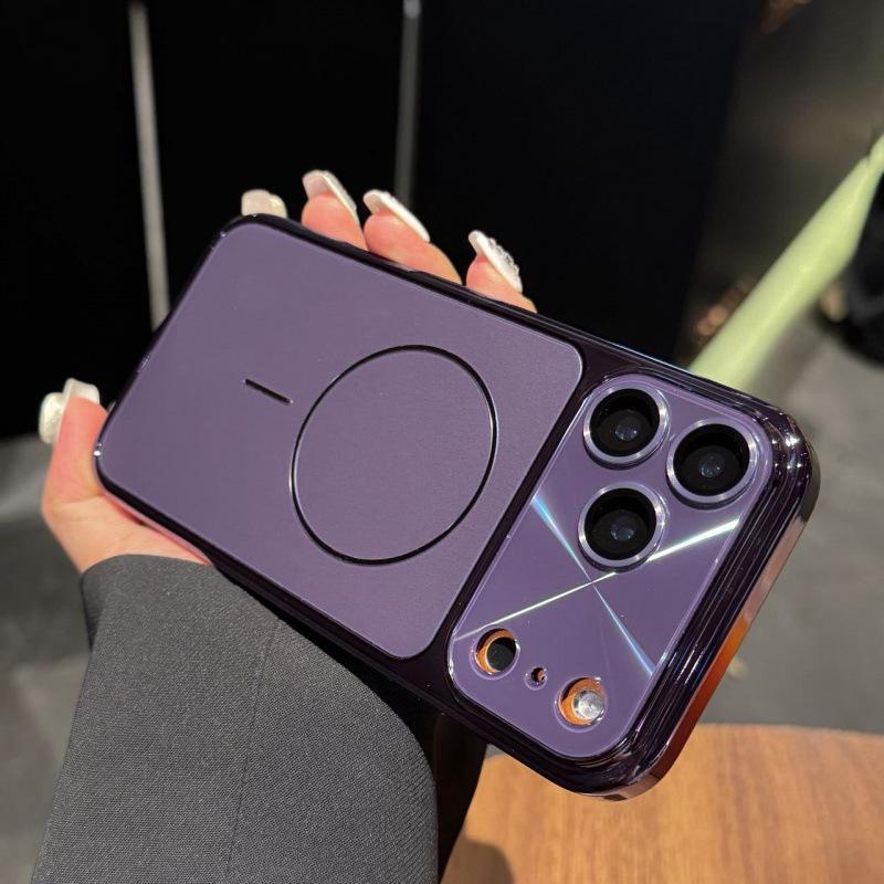 Совместим с iPhone 17 Pro Max: Покрытый чехол для телефона, Большое окно, Лазерный магнитный, Защитный для Apple 16/15 Pro.