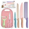 7 PCS Wheat Straw Knife Set Chef Knife Bread Knife Peeling Knife Scissors Peeler Cutter Kit with