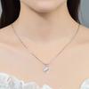 Ожерелье женское Four Leaf Grass Ocean Heart Blue Zircon Clavicle Chain с улучшенным чувством и универсальным новым стилем