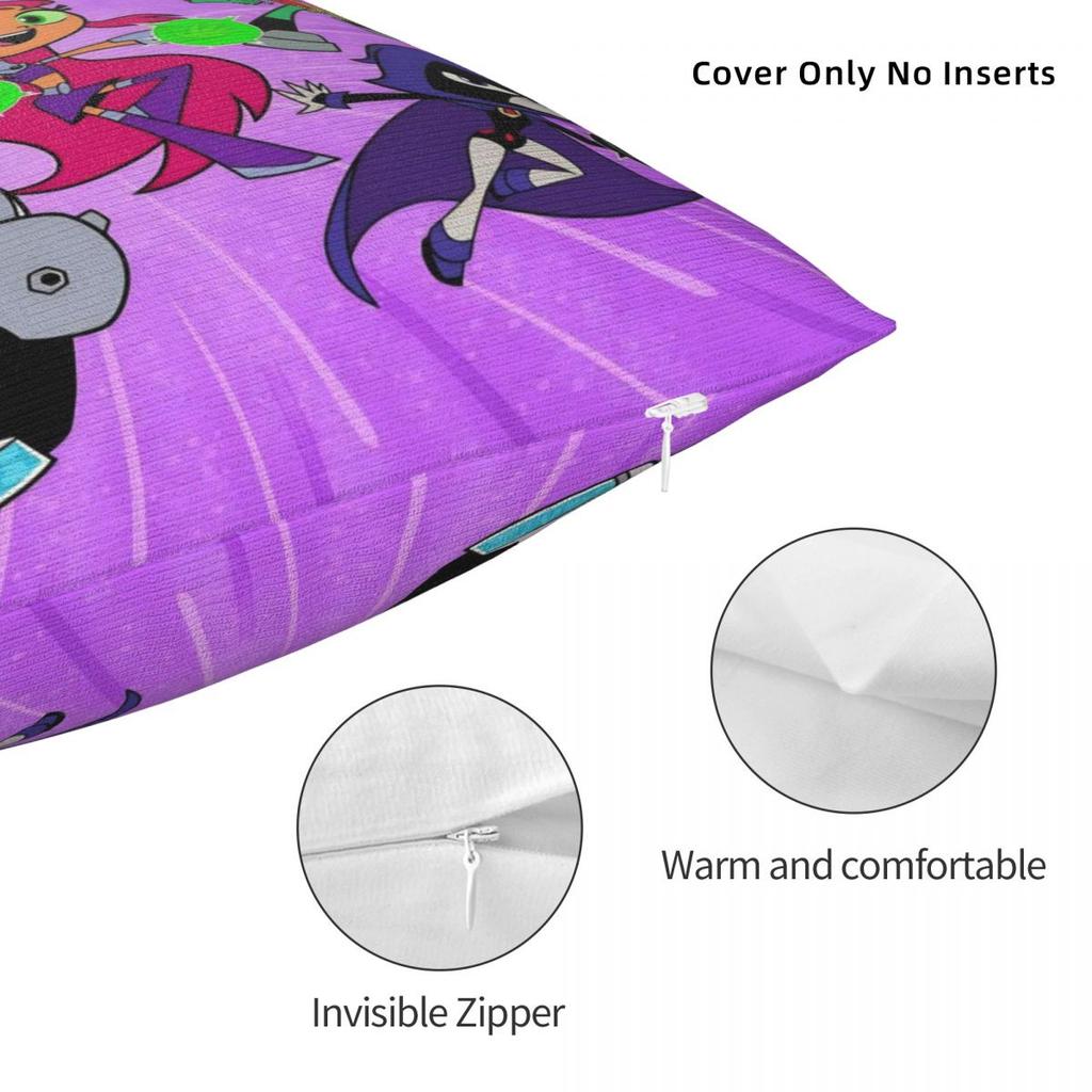 Cartoon Go Pillow Cover T-Teen Square Pillow Case Cushion Cover Retro Trendy Graphic Pillowcases For Sofa Home Decorative