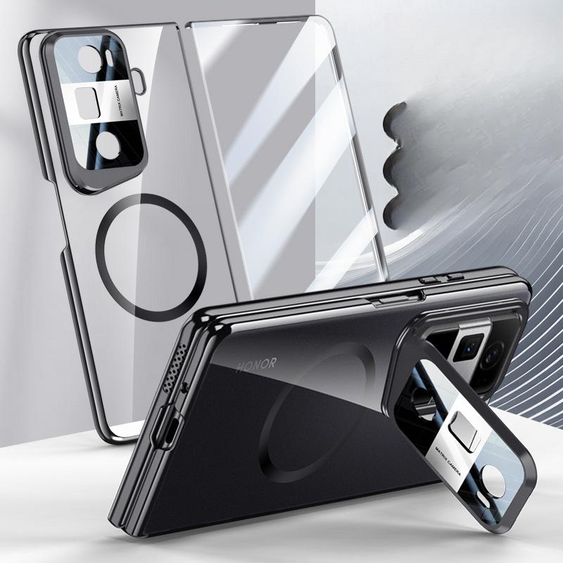 Подходит для Honor Magicvs3 Чехол для мобильного телефона Пленка Интегрированный Простой Всевключающий Противоударный Кронштейн Магнитная Адсорбция Прозрачный Гальванизированный Чехол