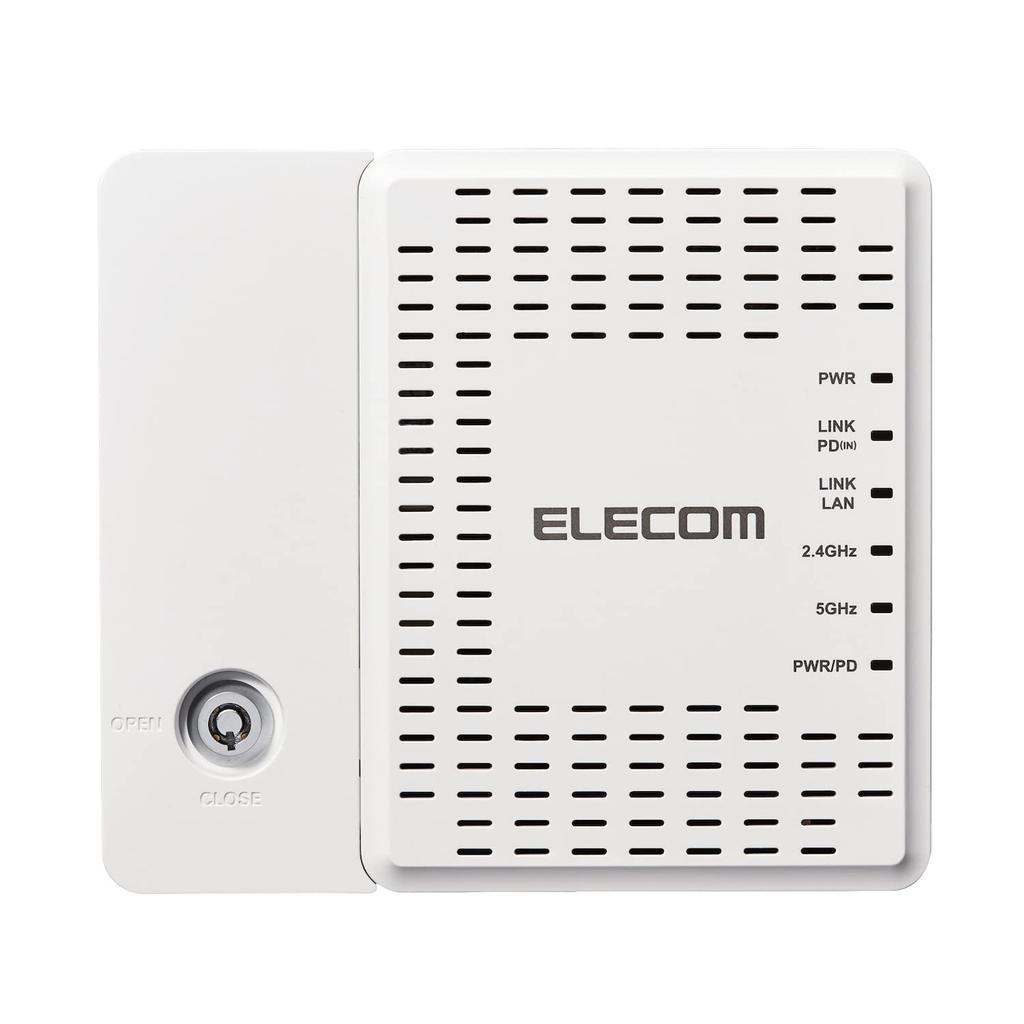 Elecom Corporate Wireless Access Point 11ax Simultaneous Communication Web Smart Small Housing White Wi-Fi6 5GHz/1201Mbps + 2.4GHz/574Mbps WAB-S1775