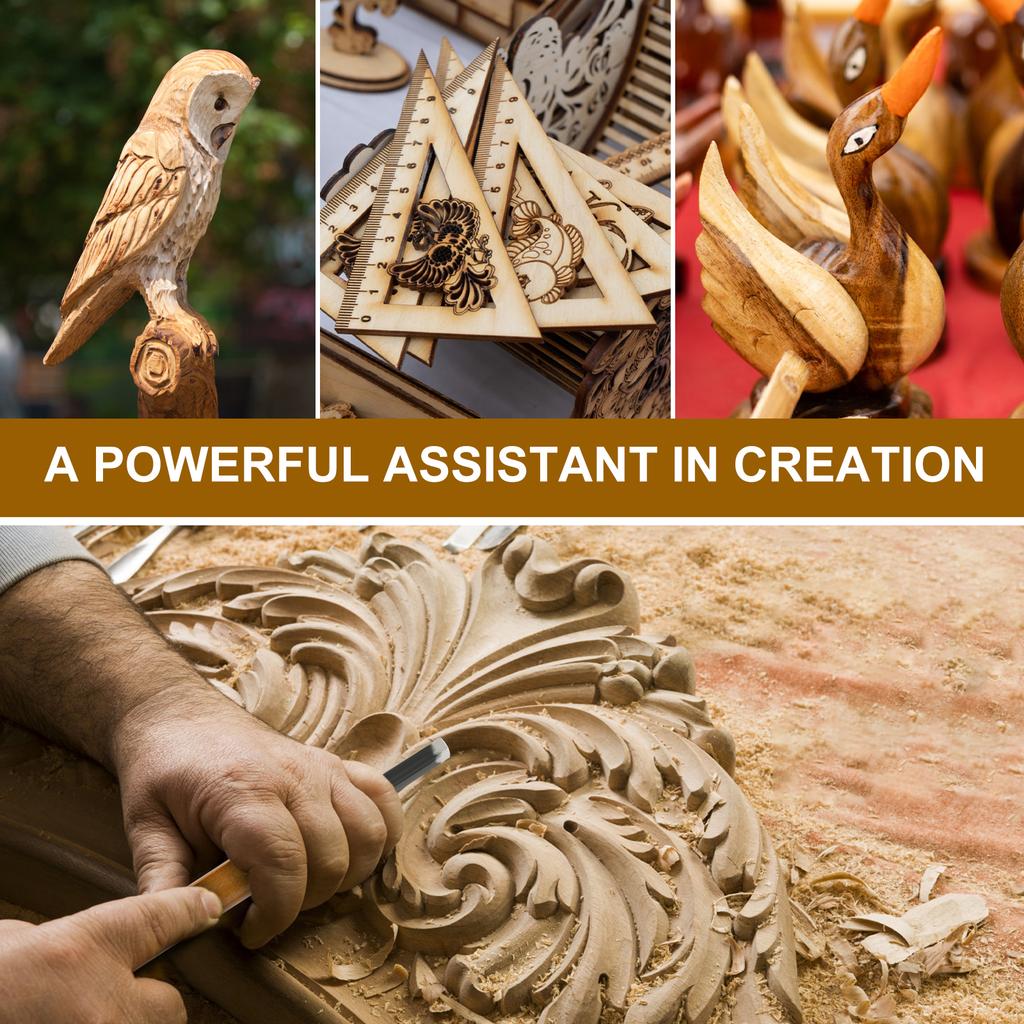 5 шт. Профессиональный нож-стамеска для резьбы по дереву Ручной инструмент для базовой детальной резьбы Деревообработчики Стамески Треугольная Резьба по линолеуму