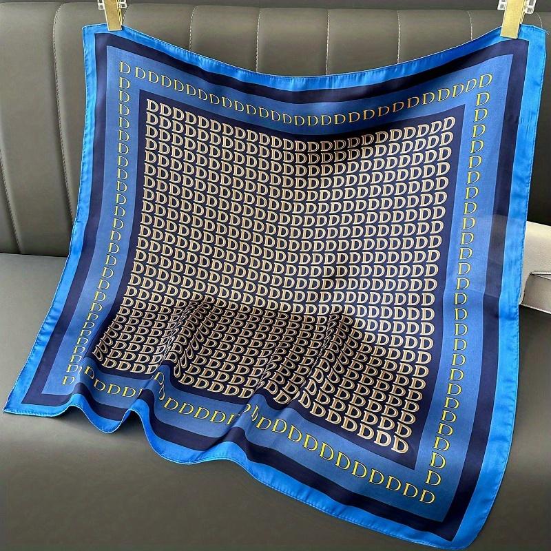 1pc New Arrivals Silk Feel 'd' Letter Printed Bandana for Women, Can Be Used As Scarf, Waistband, Bag Accessory, Headband, Fashion Silk Scarf Bandana