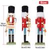 38CM Christmas Nutcracker Wooden Nutcracker Ornament Lift The Plate Soldier Figure Doll Toy Home Office Desktop Decoration Gift