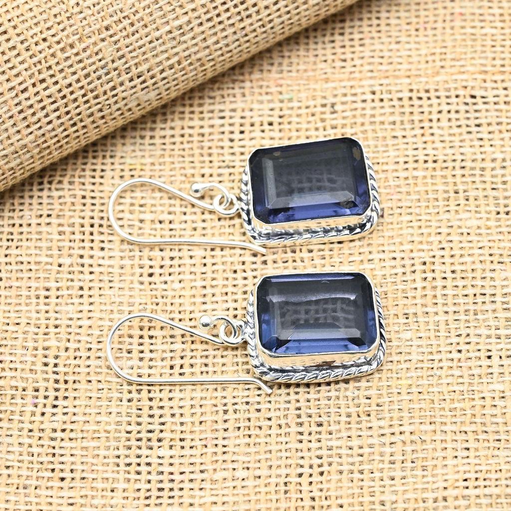 Восхитительные ювелирные серьги ручной работы из стерлингового серебра 925 пробы с драгоценным камнем иолит для нее