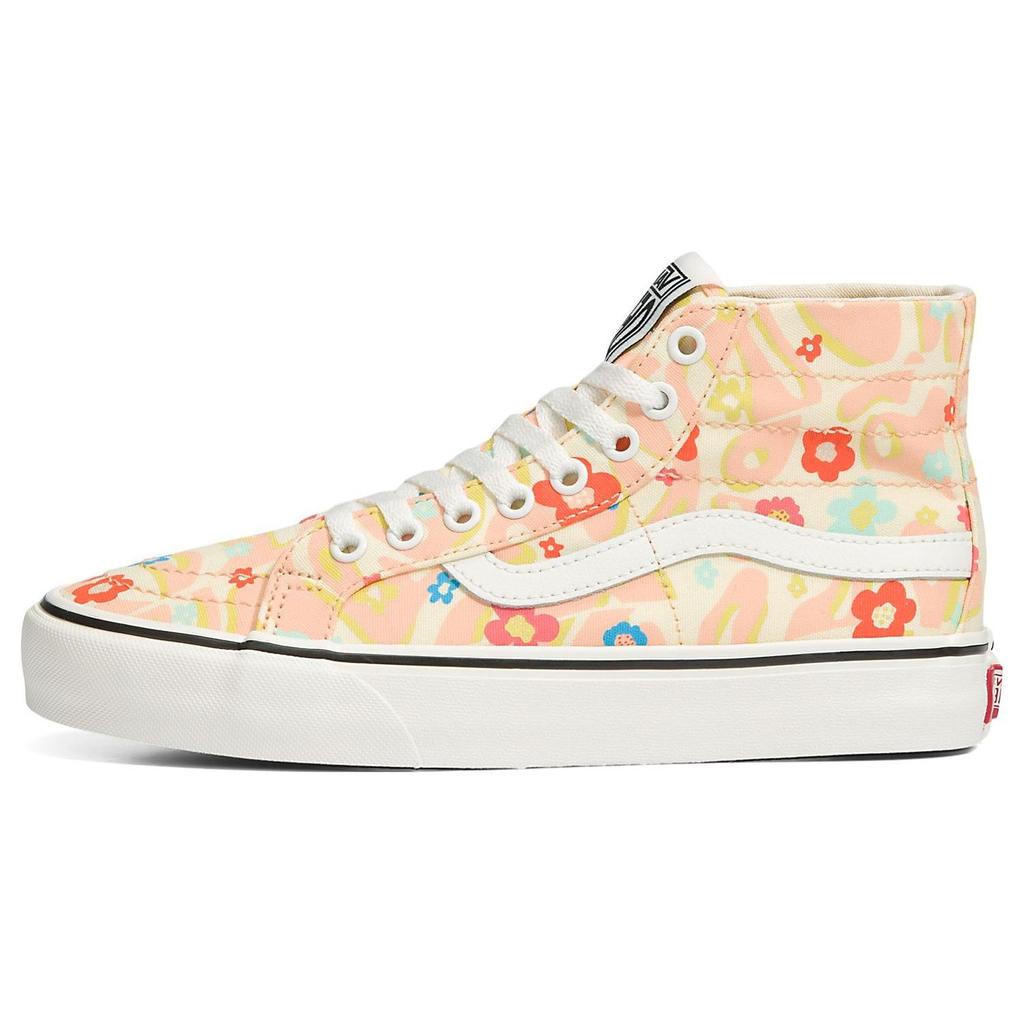 Vans Sk8 Trendy Print Fashion Durable Lightweight High-Top Skate Shoes Unisex Sneaker Yellow Pink VN0A4BX6448