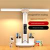 LED Clock Desk Lamp USB Rechargeable/Plug-In Dimmable Desk Lamp 2Heads 180 Rotatable Foldable Eye Protection Reading Night Light