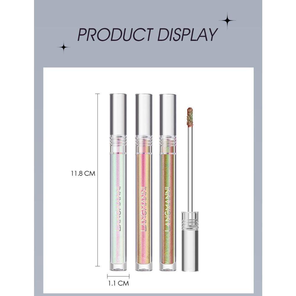 Langmanni Жидкие тени для век Discourage Dragon, трехцветные блестящие тени для век с бриллиантами