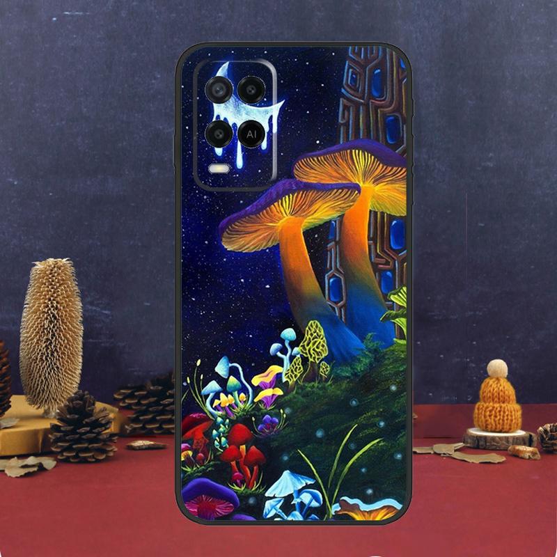 Психоделические Грибы Цветочные Чехол Для Oppo A94 A74 A54 A15 A17 A57 A6 A5 Pro A16 A76 A96 A40 A60 A80 A18 A38 A58 A78 A98