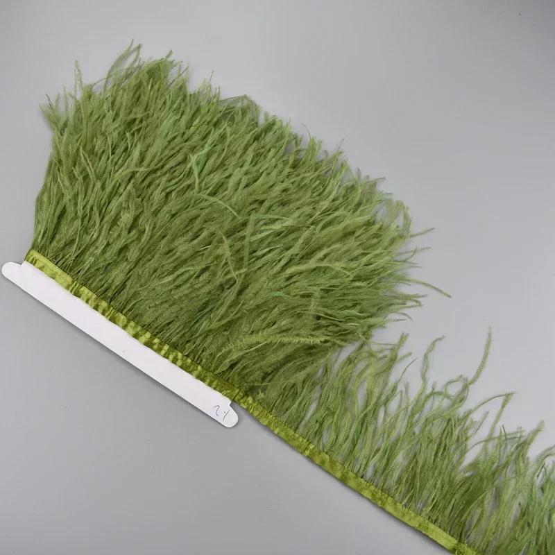 Feather1Meter Страусиные перья на ленте 10-15 см Белая перьевая бахрома-кисточки Отделка Боа Швейные принадлежности Аксессуары для одежды Свадьба