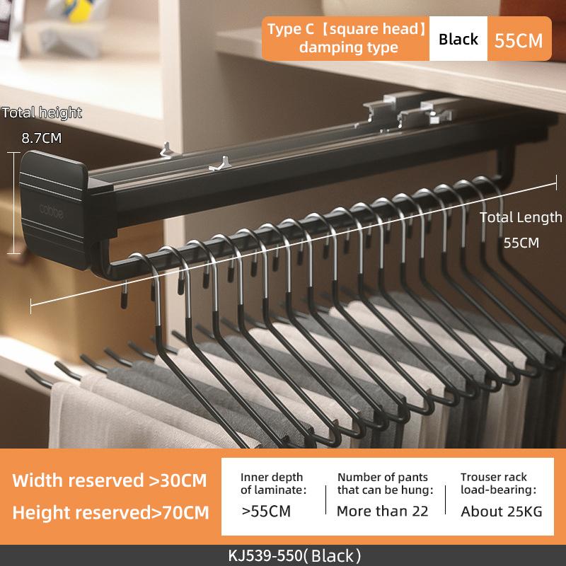 Top Mount Wardrobe Hanger Pulling Out Hangers Extendable Clothes Rail Adjustable Wardrobe Telescopic Rail Rack Trouser Organiser