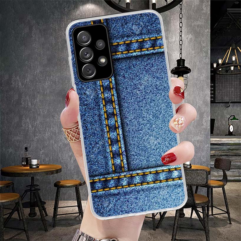 Джинсовый Ковбойский Деним С Принтом Мягкий Чехол Для Телефона Для Samsung Galaxy S22 S23 S24 S25 Edge S26 Ultra S20 FE S21 Plus + Fundas Coque Gala