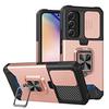 Ударопрочный чехол Armor для Samsung Galaxy S25 Ultra Plus S24FE A16 A06 A55 с кольцом-подставкой, выдвижной камерой, объективом, чехлом-кошельком для карт Solt