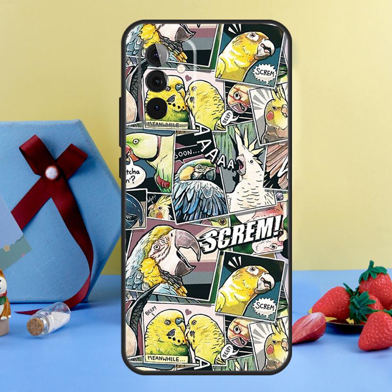 Colorful Parrots Case For Samsung Galaxy A14 A54 A34 A12 A22 A32 A52 S A51 A71 A13 A23 A33 A53 A15 A25 Cover