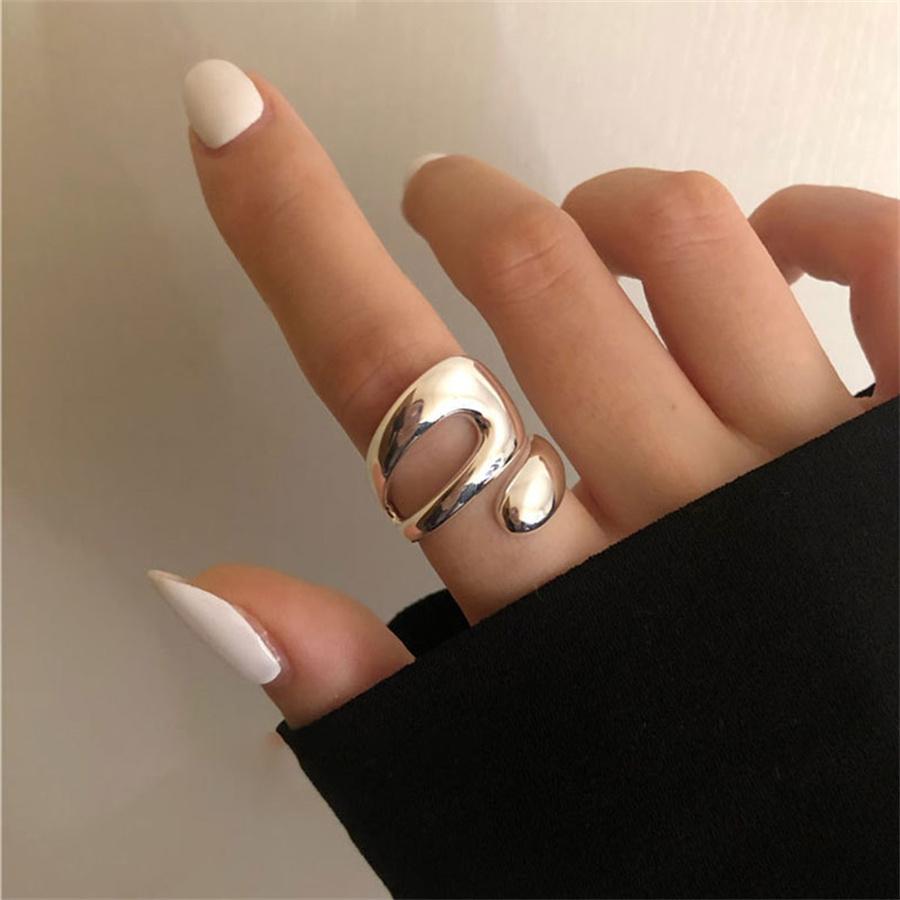 INS Fashion Серебряный цвет нерегулярные жидкие лавовые каплевидные кольца для женщин геометрический поворот панк открывающееся кольцо ювелирные изделия