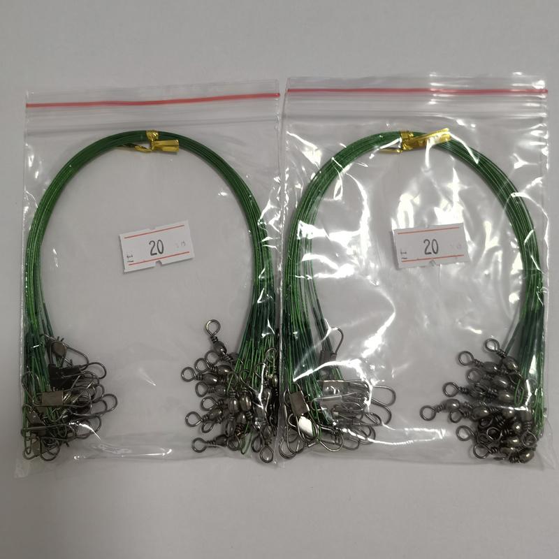 20/40 шт. стальные поводки с защитой от укуса для рыболовной проволоки, материал поводка, леска