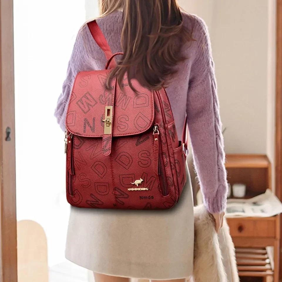 Luxury Designer Backpack for Women High-quality Soft Leather Shoulder Bag Fashion School Bags