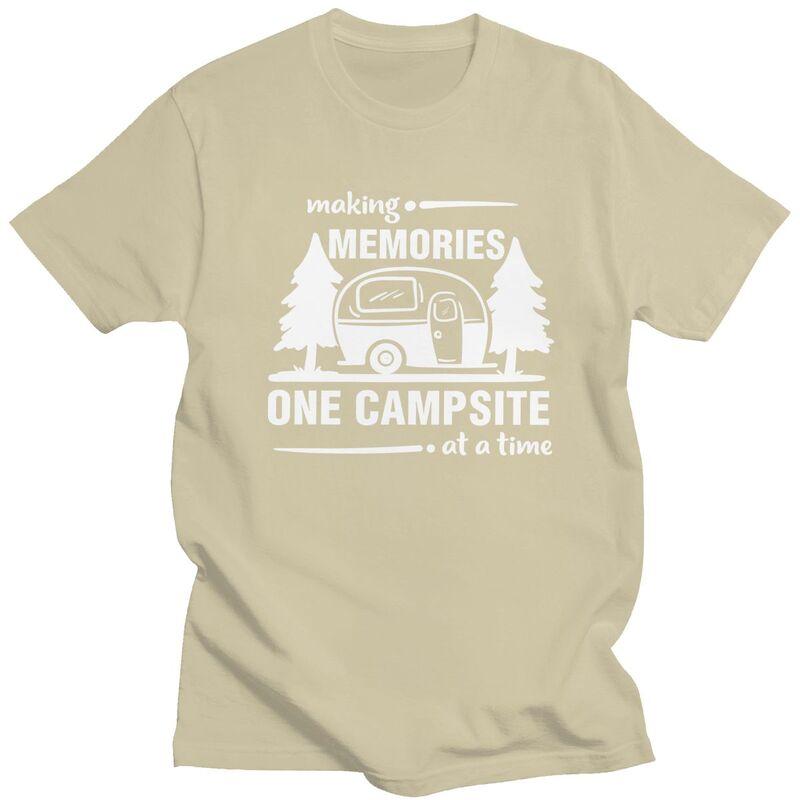 Custom Cool Adventure Camping Happy CamperCamping T Shirt Men 100 Cotton Tshirt Casual Tee Tops Streetwear Tshirts