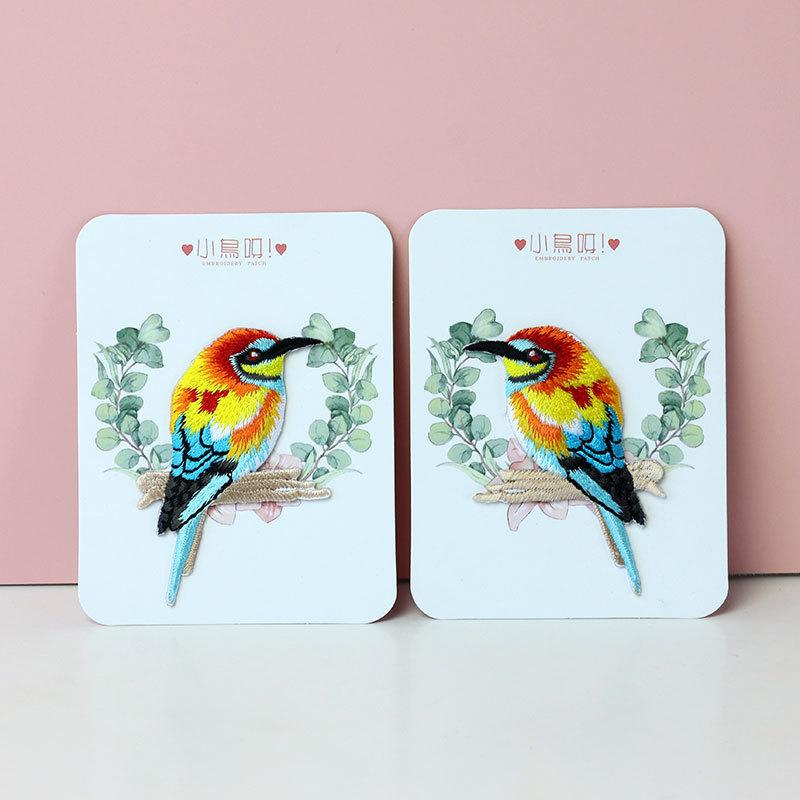 Three Loves Самоклеящаяся наклейка на ткань с изображением животных Наклейка с рисунком птиц Наклейка на одежду, брюки, сумка, украшение для отверстий Наклейка на одежду Вышитая наклейка