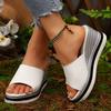 Модные женские летние модные сандалии на танкетке, легкие, с толстой подошвой, пляжные шлепанцы, женские повседневные уличные сандалии на массивной платформе