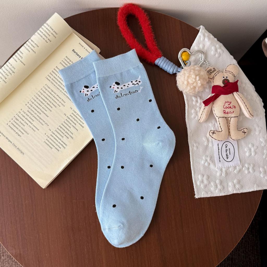 Мультяшные милые носки в студенческом стиле для девочек, сезонные носки, хлопок, щенок, милый питомец