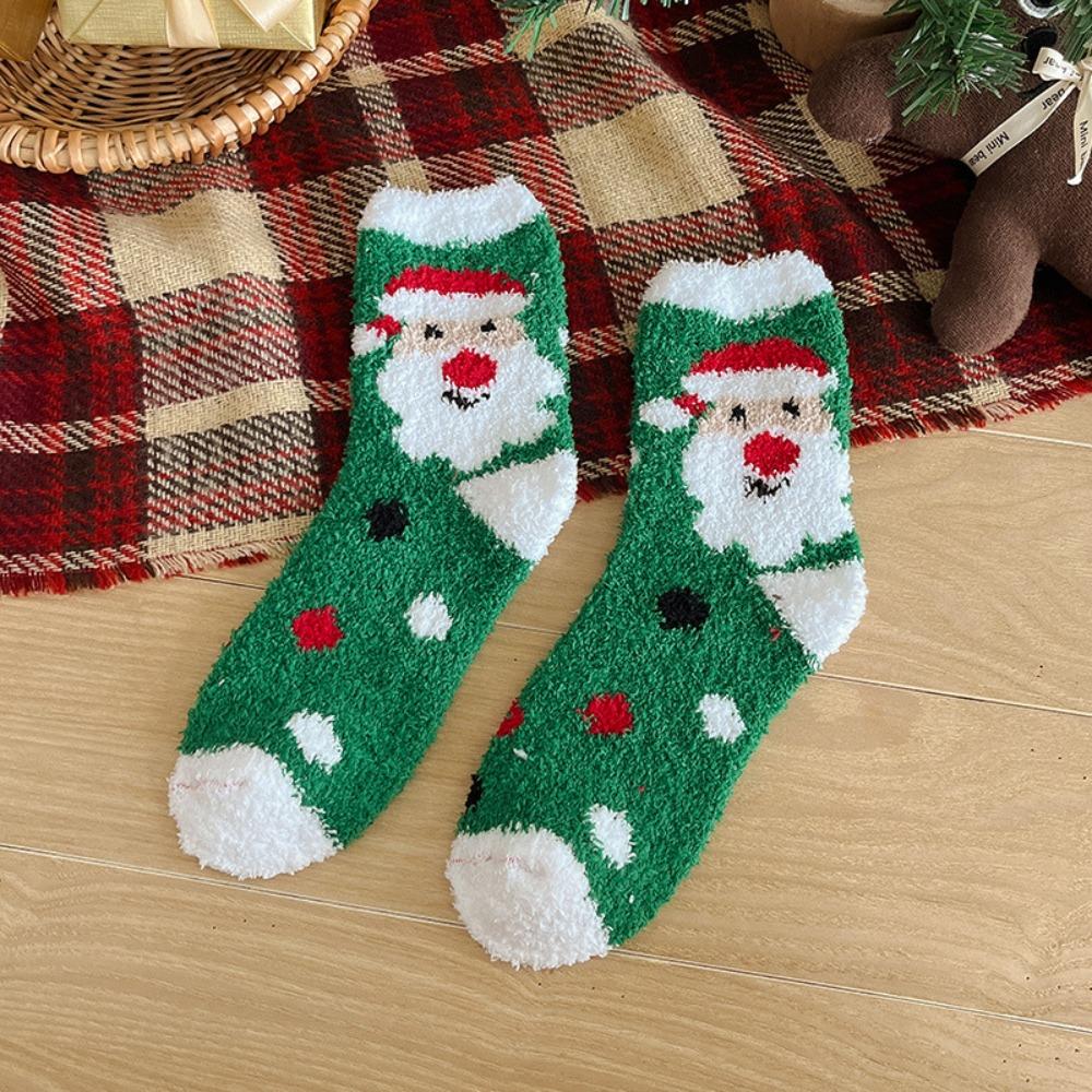 Santa Claus Christmas Socks Cartoon Floor Sleep Socks Comfortable Women Hosiery  Ladies