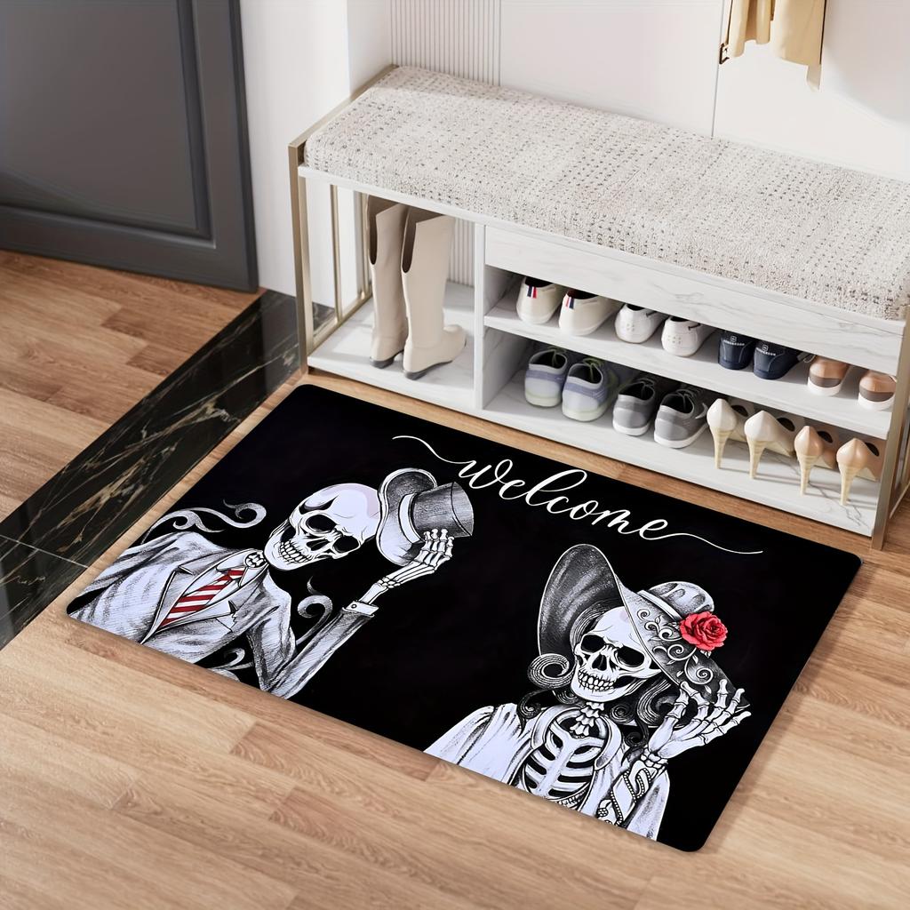 Halloween Carpet Romantic Skull Welcome Mat Soft Door Mat Rug For BedroomLiving Room Carpet Outdoor Carpet Home Decoratio