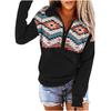Women's Hooded Printed Sweatshirt Casual Ethnic Printed Long Sleeve Top